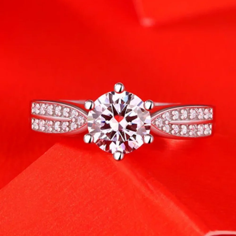 Certified 1ct. t.w. Moissanite Diamond Solitaire Wedding Engagement Ring NEW